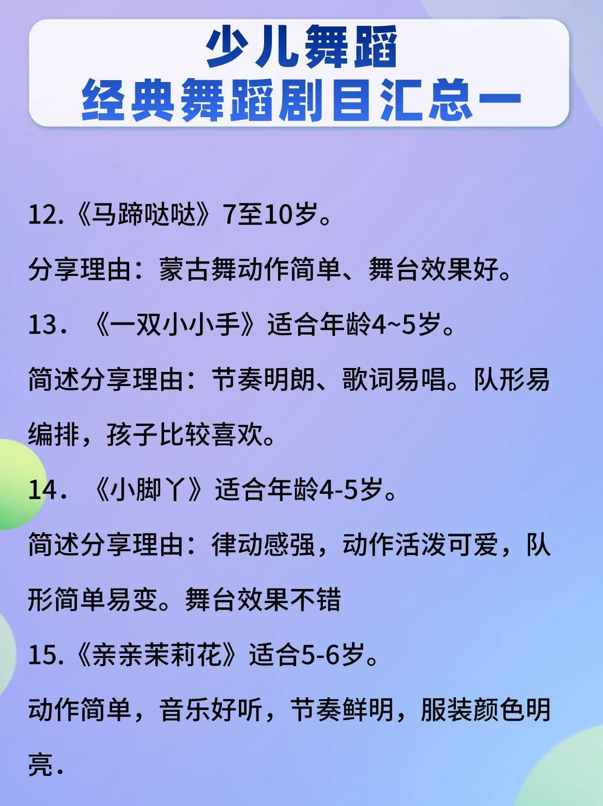 少儿舞蹈丨经典舞蹈剧目汇总(图3)