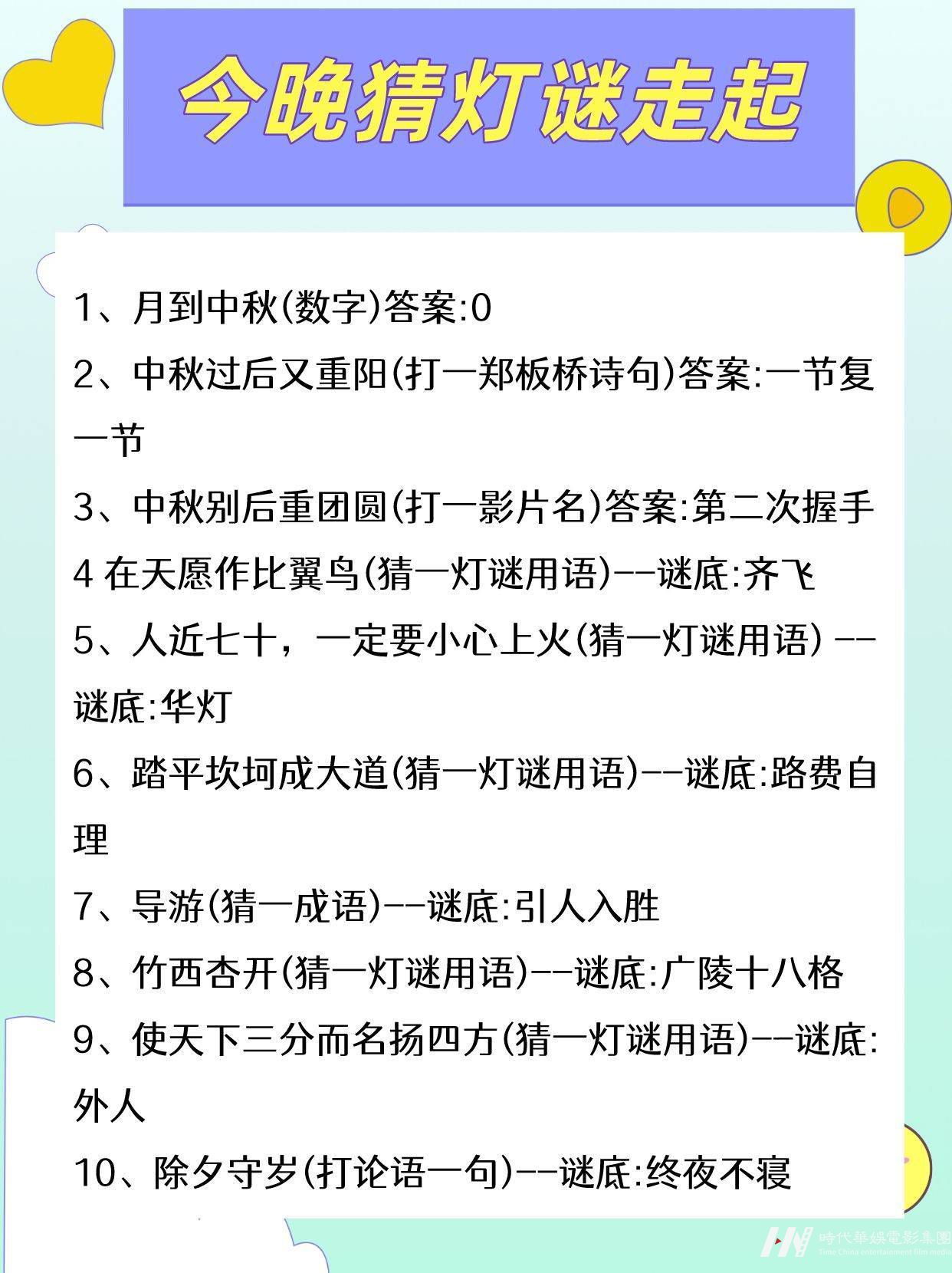 中秋节小学趣味灯谜50个|收藏玩起来(图2)
